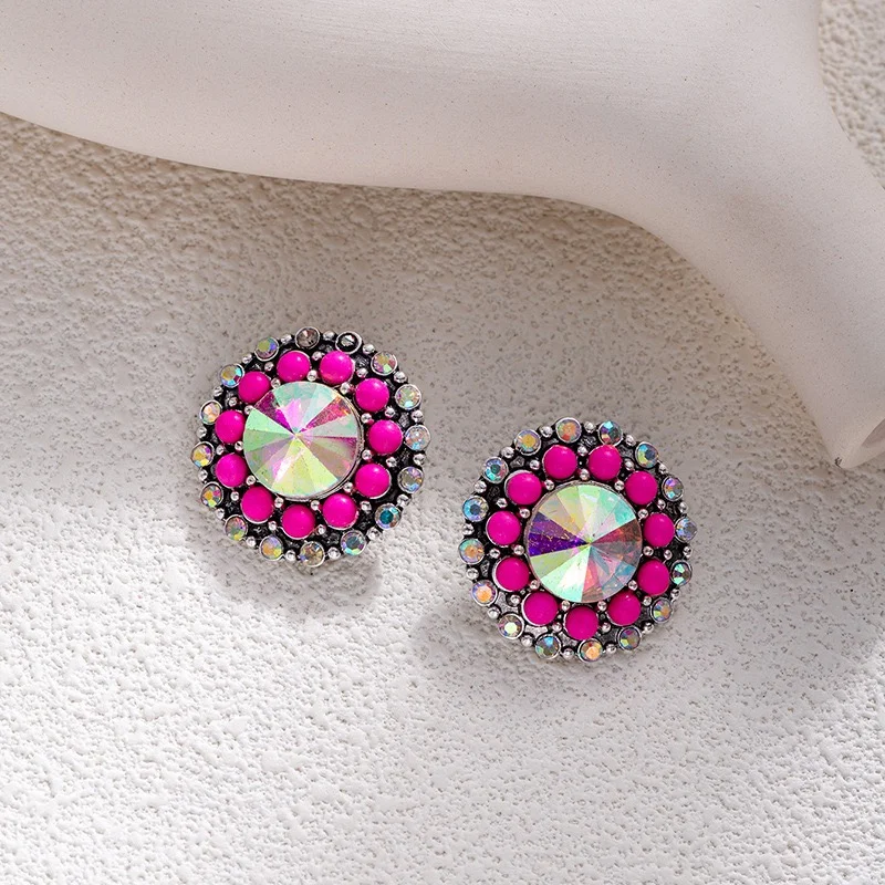 Turquoise gems stone studs 4colors optional