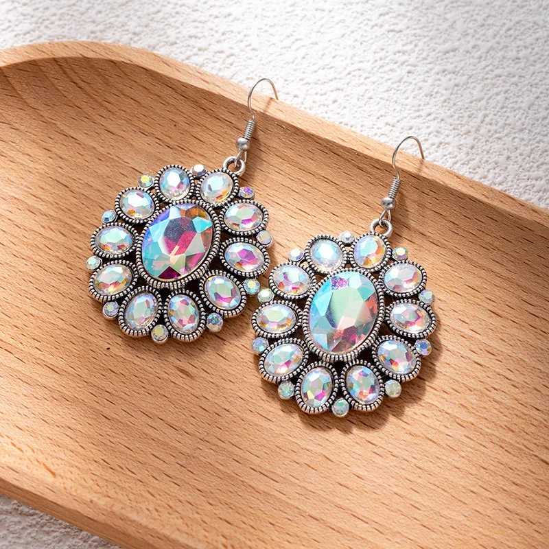 Vintage turquoise color gemstone earrings