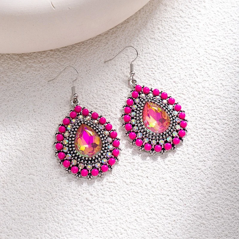 Turquoise oval earrings