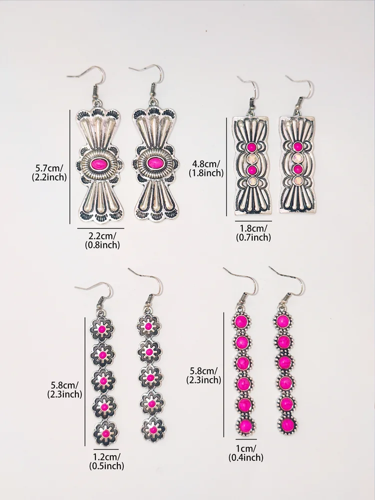 Women's Long Tassel Drop Earrings Pink Blue Alloy Dangle Earrings Fashion Jewelry
