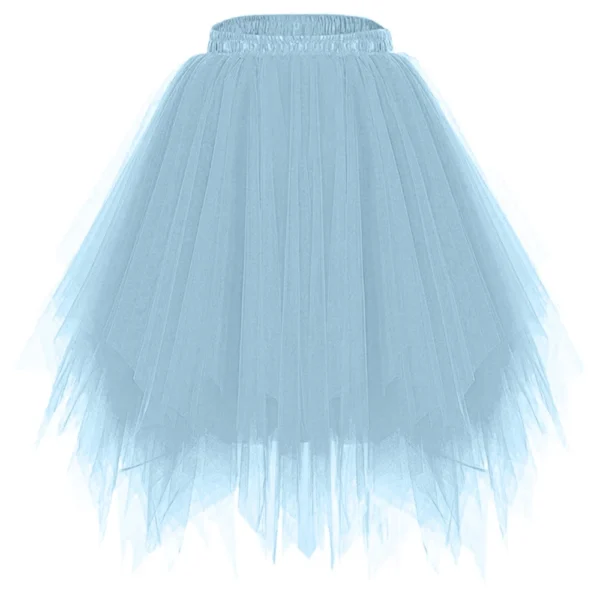 Women's Fashion Solid Color Half Skirt Party Ballet Puff Skirt Mesh Skirt - Image 61