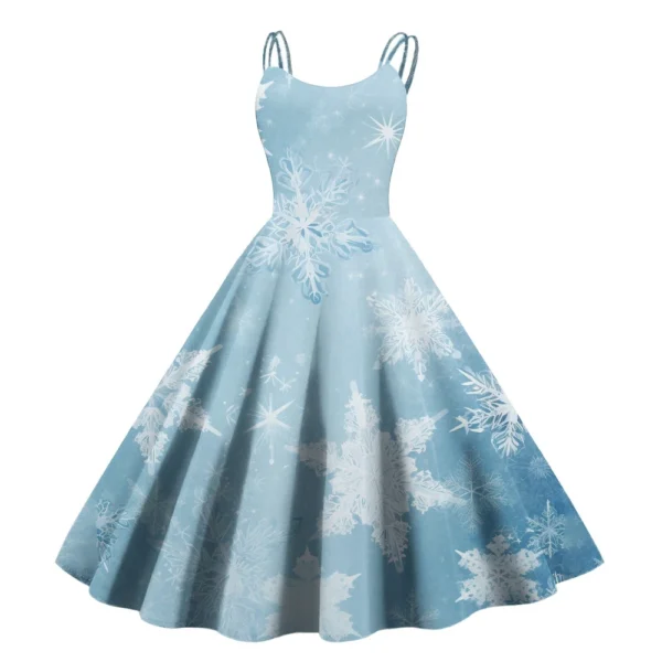 Women's Fashion Christmas Printed Sexy Strapless Gothic Cocktail Dress Punk, - Image 20