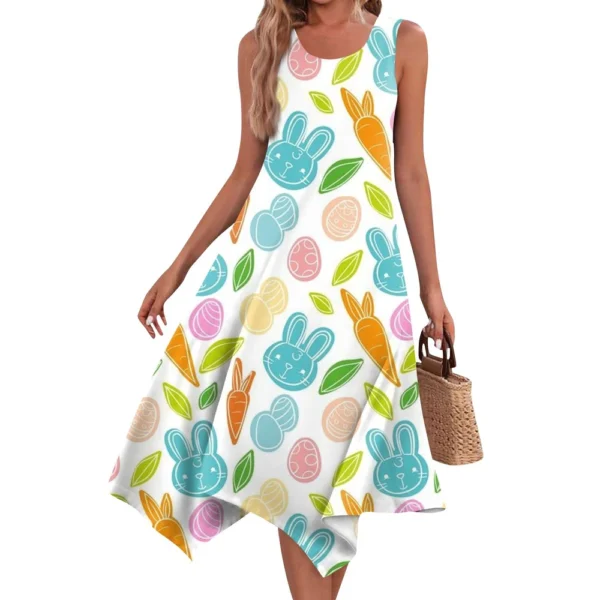 Women's Summer Loose Printed Casual Easter Fashion Dresses Sundresses Dress - Image 6