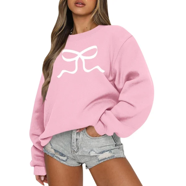 Women's Colorblock Sweatshirt Long Sleeve Round Neck Casual Comfortable Loose - Image 35