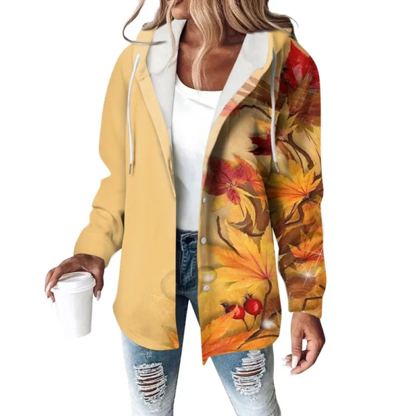 Women's Coat Casual And Fashionable Composite Thick And Warm Printed Hooded - Image 6