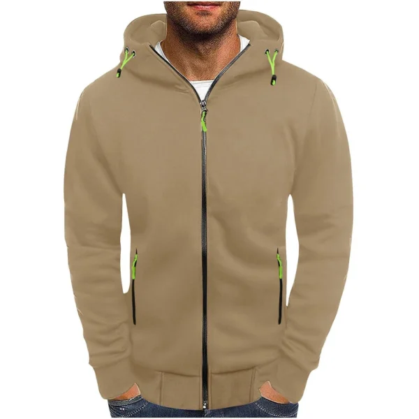 Men's Warm Zip Up Hoodie Jacket Cotton Full Zipper Hooded Sweatshirt - Image 12