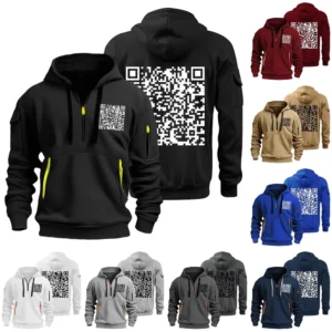 Men's Printed Sweatshirt Hoodie Zipper Arm Pocket Cardigan Men's Sports Large