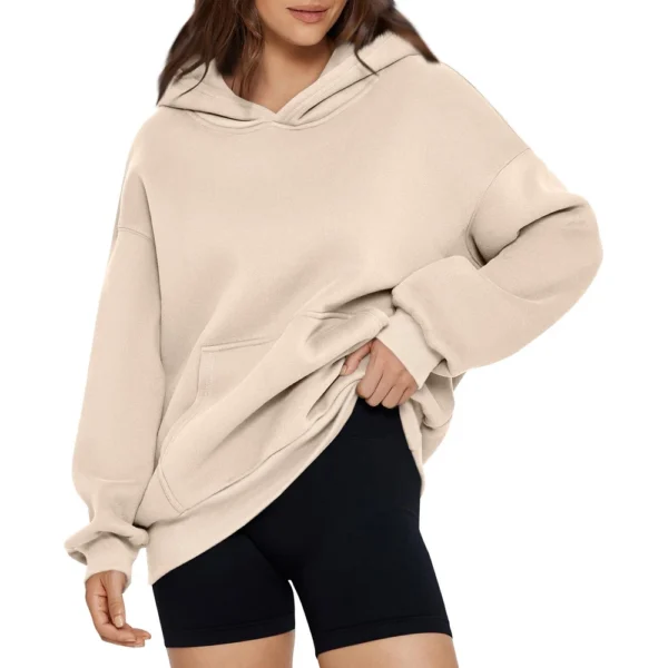 Women's Fashion Spring Hooded Sweatshirt Casual Pocket Top Loose Pullover - Image 28