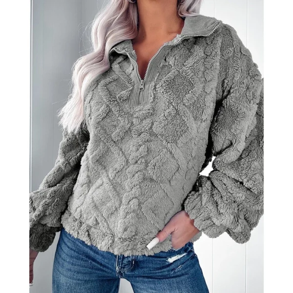 Women's casual loose warm long-sleeved jacket - Image 19