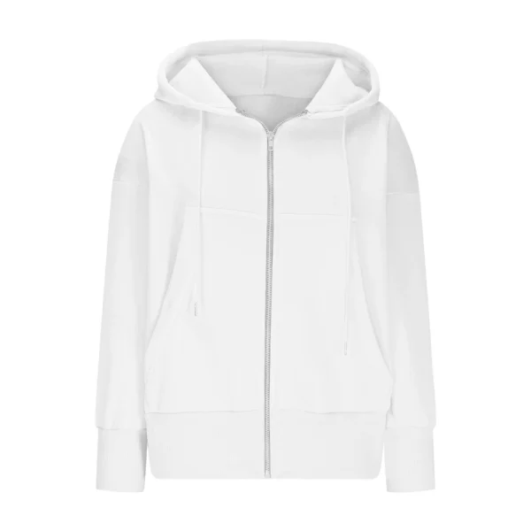 Women's Full Zip Up Hoodie Long Sleeve Hooded Sweatshirts Pockets Jacket Coat - Image 38
