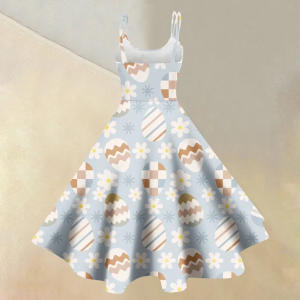 Women's  Casual Fashion Flower Print Sexy Off Shoulder Punk Retro Skirt - Image 11