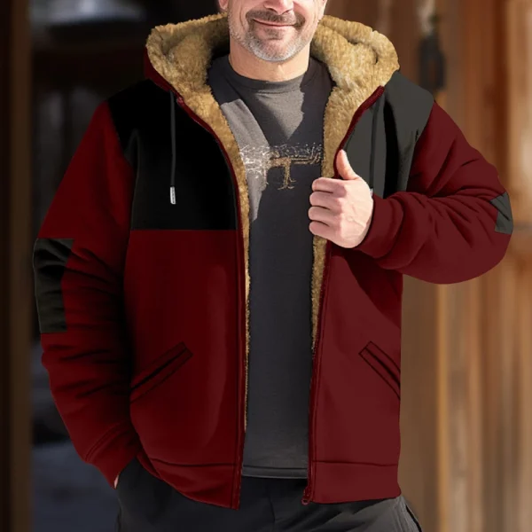 Men's Winter Print Jacket Men's Casual Trend Zipper Hooded Jacket - Image 37