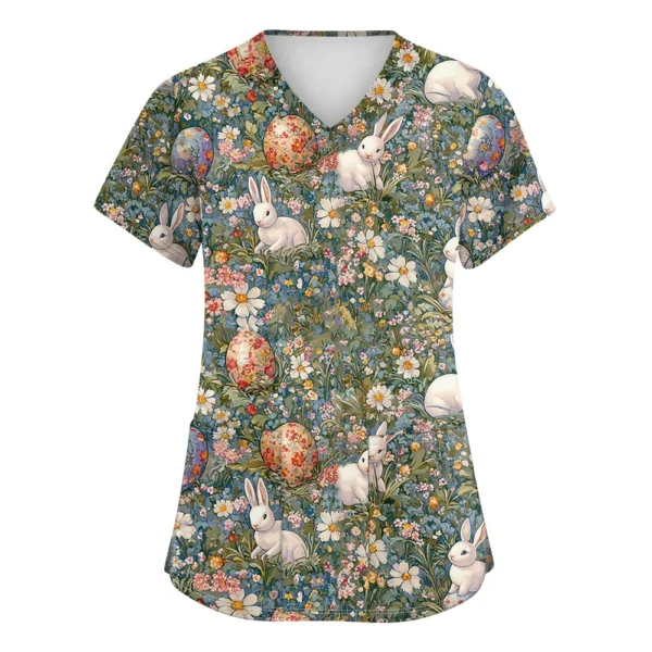 Women's Daily Fashion Casual Short Sleeved Round Neck Printed Loose T-Shirt - Image 19