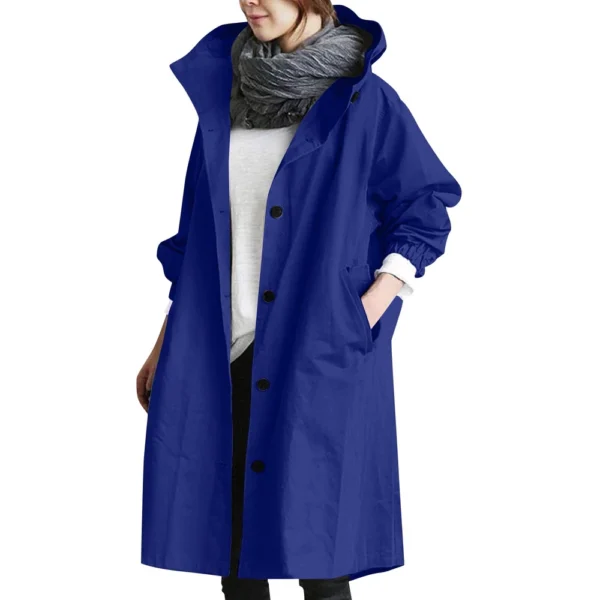 Jacket For Women Casual Plus Size Coat Solid Color Mid Length Windbreaker - Image 50