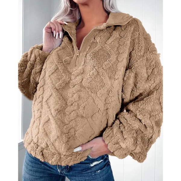 Women's casual loose warm long-sleeved jacket - Image 23