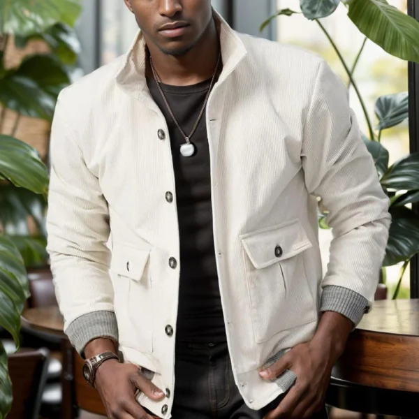 Men's Winter Corduroy Heavy Weight Long Sleeve Fashion Coat Workwear Jacket - Image 22