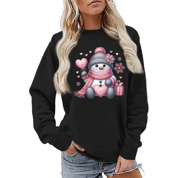Women's Fashion Casual Round Neck Loose Long Sleeve Solid Color Sweatshirt - Image 13