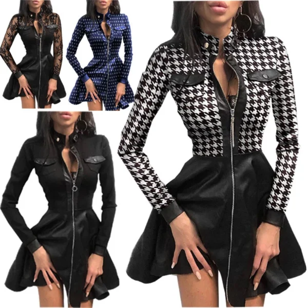 Split-waist dress woman lace-up