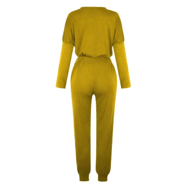Women's Sportswear 2-piece Crewneck Jogger Sweatpants Yoga Workout Tracksuit Set - Image 45