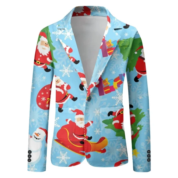 Unisex Winter Christmas Prints Suit Jackets Unisex Casual Fashion Button Jackets - Image 29