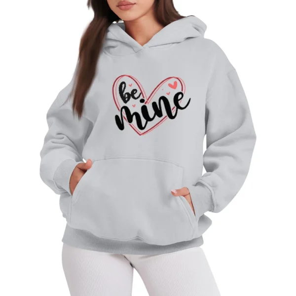 BE MIME Women's Fashion Casual Pullover Hoodie Valentine's Day Printed - Image 26