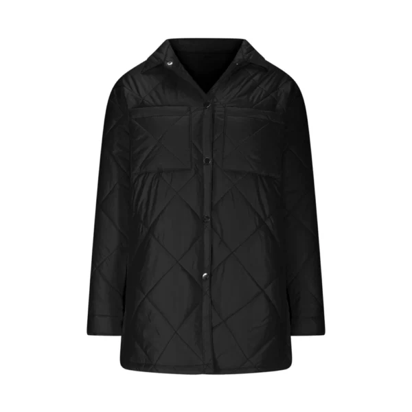 Women's  Loose Casual Solid Color Medium Long Diamond  Down Cotton Jacket, - Image 11