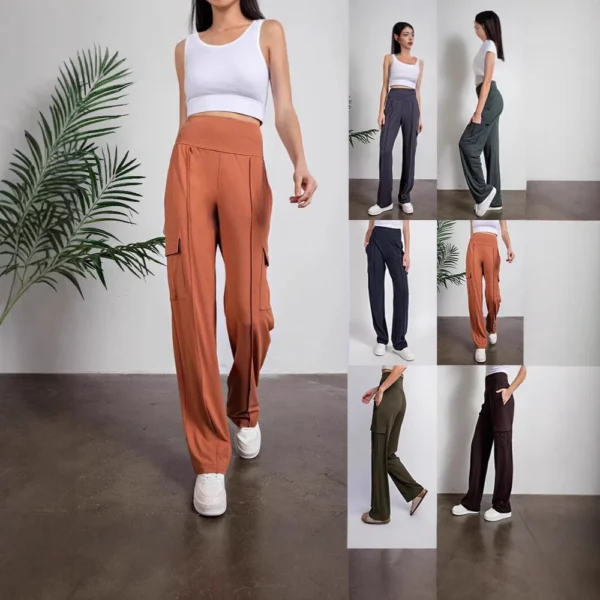 Women's Fashion Women's Solid Color Waist Casual Pants