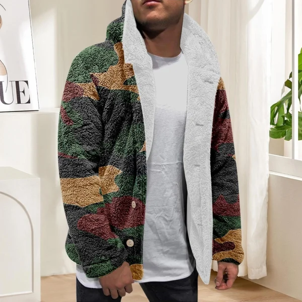Men'S Winter Zipper Hooded Fleece Sweatshirt With Patch Pocket Casual Jacket - Image 25