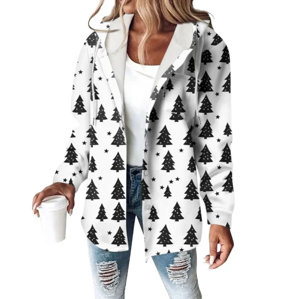 Women's Coat Casual And Fashionable Composite Thick And Warm Printed Hooded - Image 38