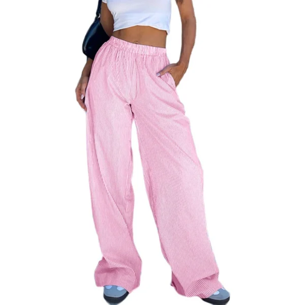 Women's Striped Wide Leg Pants Casual Pants - Image 21