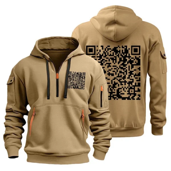 Men's Printed Sweatshirt Hoodie Zipper Arm Pocket Cardigan Men's Sports Large - Image 7