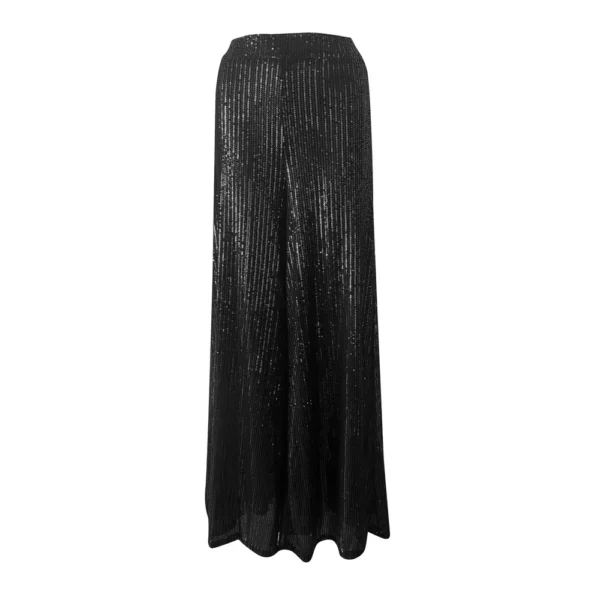 Women's Fashion Casual High Waist Thin Trousers Solid Colour Sequin Wide Leg - Image 8