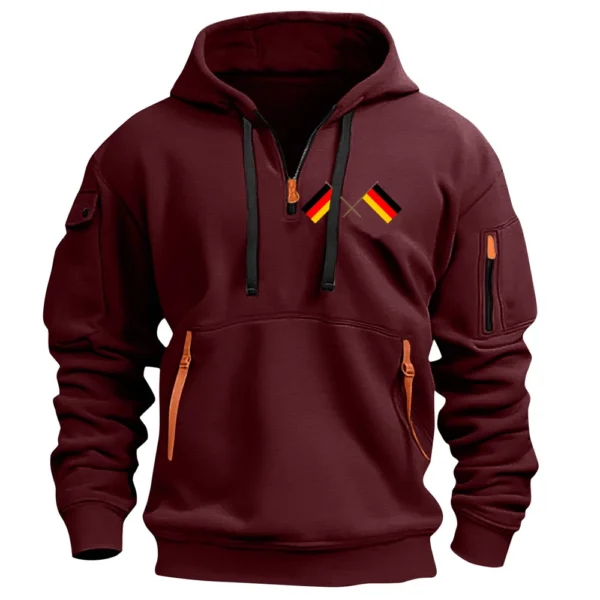 Men's Printed Sweatshirt Hoodie Zipper Arm Pocket Cardigan Men's Sports Large - Image 32