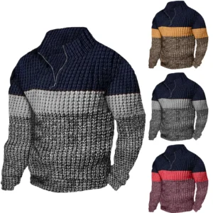 Men's Sweater, Men's Casual Knitted Pullover, Loose Fit, Long Sleeved