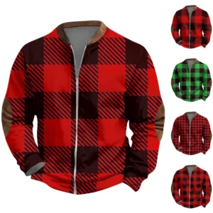 Men'S Retro Casual Sportswear With Open Zipper Sweatshirt Jacket