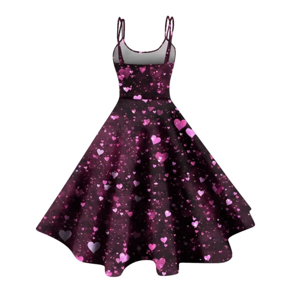 Christmas Ladies Casual Fashion Flower Print Sexy Off Shoulder Punk Retro Skirt - Image 12