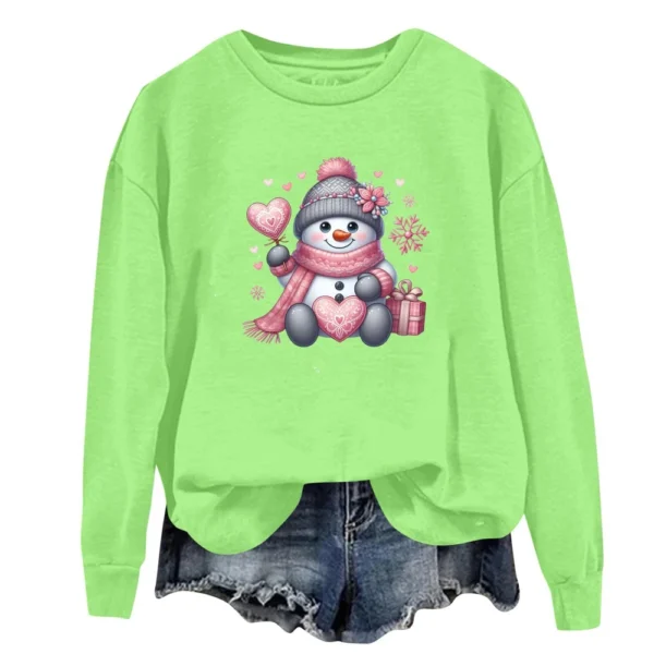 Women's Fashion Casual Round Neck Loose Long Sleeve Solid Color Sweatshirt - Image 26