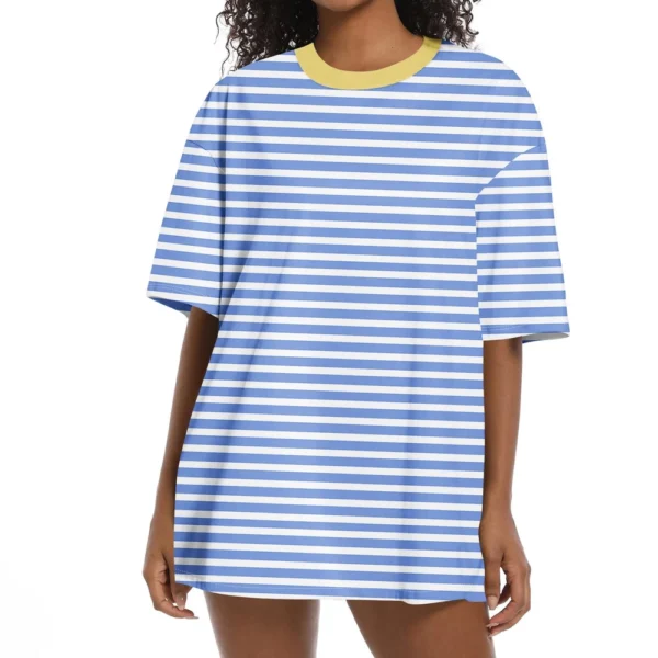 Shirt For Women's Fashion Casual Falling Shoulder Sleeves Round Neck Short - Image 23