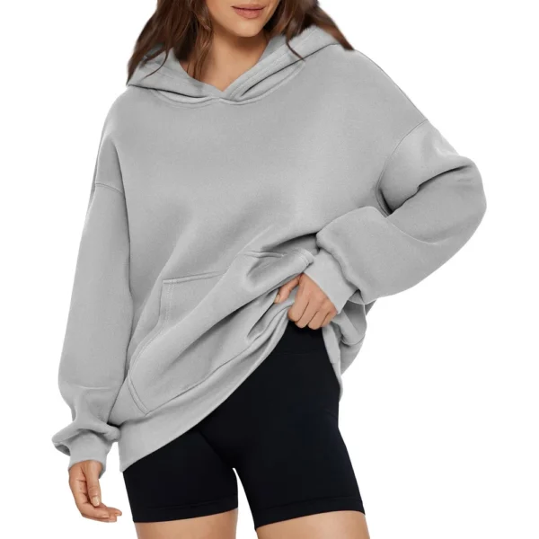 Women's Fashion Spring Hooded Sweatshirt Casual Pocket Top Loose Pullover - Image 31