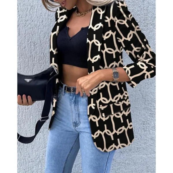Printed one-piece long-sleeved blazer - Image 8