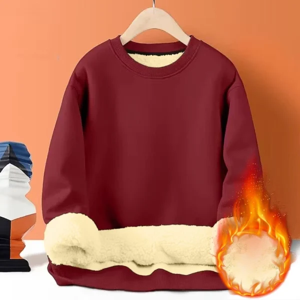 Men's Long Sleeve Fleece Casual Fuzzy Crewneck Pullover Warm Winter Sweatshirts - Image 32