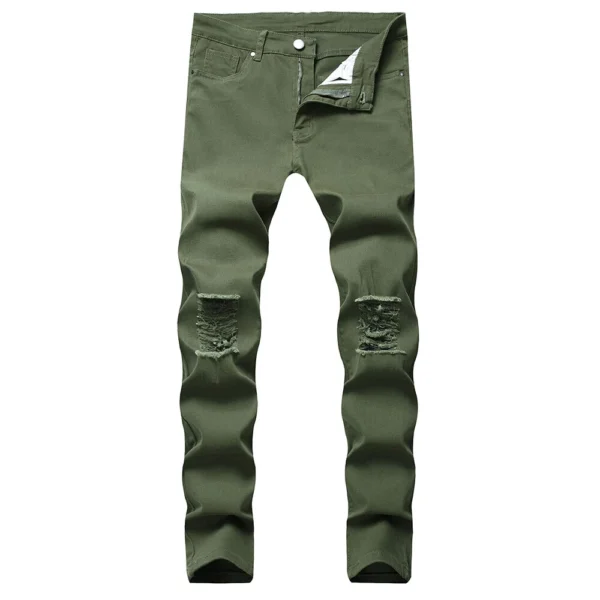 Men's stretch ripped pants tight - Image 12