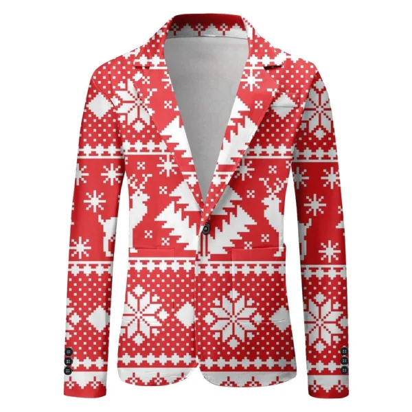Unisex Winter Christmas Prints Suit Jackets Unisex Casual Fashion Button Jackets - Image 29
