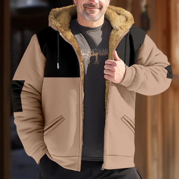 Men's Winter Print Jacket Men's Casual Trend Zipper Hooded Jacket - Image 31
