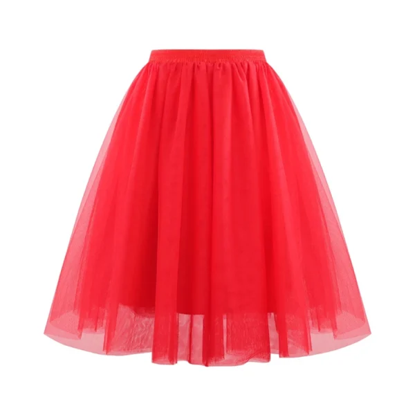 Women's Fashion Solid Color Half Skirt Party Ballet Puff Skirt Mesh Skirt - Image 2
