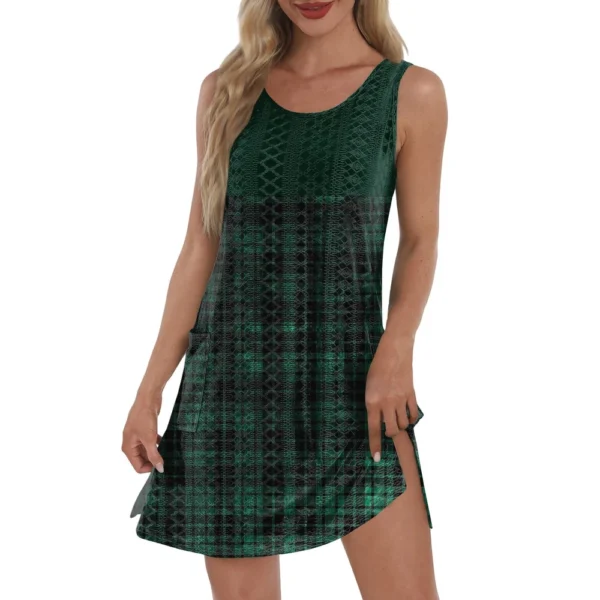 Women's Casual Sundress With Pockets Summer Boho Beach Dress T-Shirts Dress V - Image 20