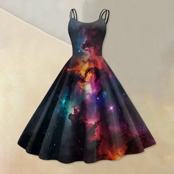 Women's Fashion  Printed Sexy Strapless Gothic Cocktail Dress Punk, Vintage - Image 37