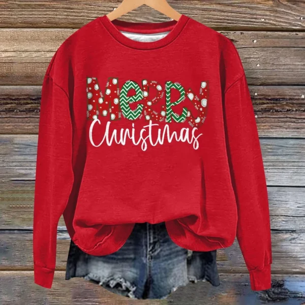 Women's Casual Loose Solid Color Easter Print Round Neck Long Sleeve Hoodie - Image 12