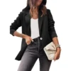 Women's solid color casual long-sleeved suit - Image 5