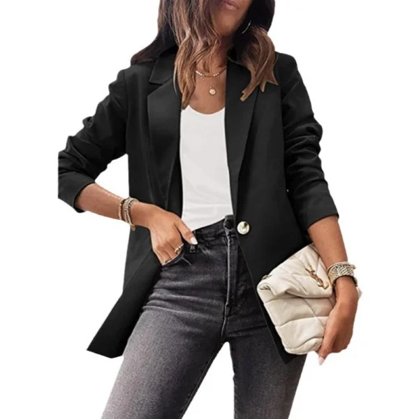 Women's solid color casual long-sleeved suit - Image 5